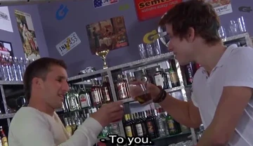 Cute barman pounds customers ass