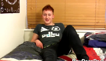 Twink dude Josh Dixon plays with his hard cock till he cums