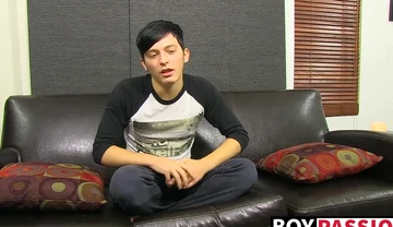 Solo twink stroking and pulling his cock for the camera