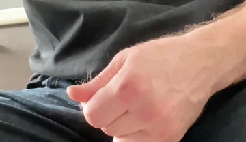 I got horny in the office at work and I'm jerking my small dick under the table!