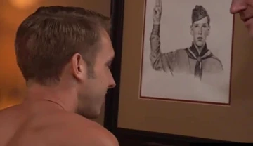 Two scout masters seduce their hairless boys