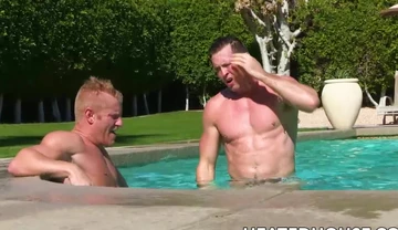 Homosexual hunk anally pounded after taking a swim