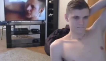 Twink Works Up A Sweat Rubbing One Out On Webcam