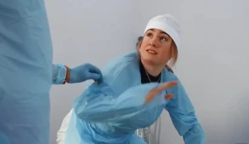 The obstetrician sucks the guy next to his wife giving birth