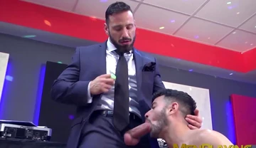 Sexy Robbie Rojo ass fucked hardcore by classy suit stallion