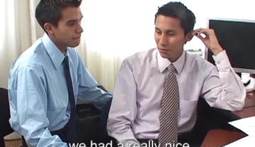 Two cock hungry Latino twinks screwing at the office