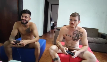 Carmona and Hisak playing video games for the money