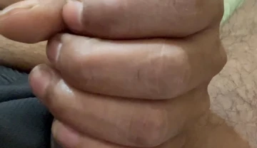 Indian man wiping Indian style cock