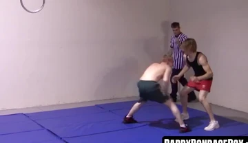 Slender gays' hardcore wrestling and BDSM strip show