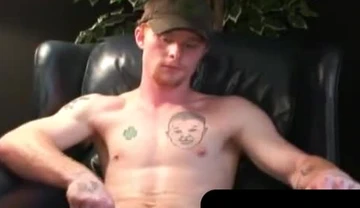 Ginger amateur tugs his long fat cock and blasts cum solo