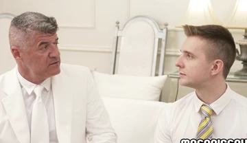 Twink Serg Shepard anal fucked by old man's inexplicably hard cock!