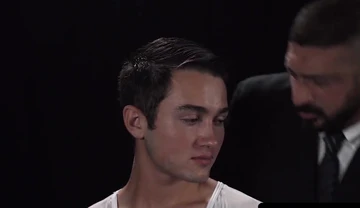 Young gay's deepthroat skills precede a raw threeway