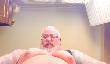 Dominant Big Bear Smushed You with Big Balls and Cum Gets All Over You