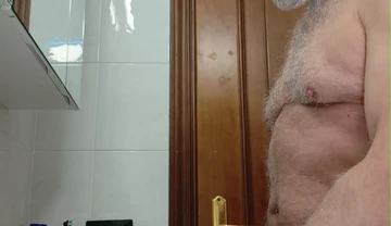 Mature Big Uncut Daddy Cock Itapapixxl Is Shaving His Beard and Trimming Down, Epic Cumshot